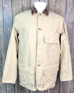Vtg Polo Ralph Lauren Safari Hunting Jacket Canvas Utility Corduroy Trim Mens S