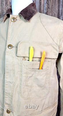 Vtg Polo Ralph Lauren Safari Hunting Jacket Canvas Utility Corduroy Trim Mens S