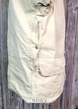 Vtg Polo Ralph Lauren Safari Hunting Jacket Canvas Utility Corduroy Trim Mens S