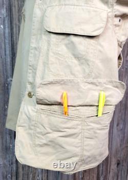 Vtg Polo Ralph Lauren Safari Hunting Jacket Canvas Utility Corduroy Trim Mens S