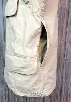 Vtg Polo Ralph Lauren Safari Hunting Jacket Canvas Utility Corduroy Trim Mens S