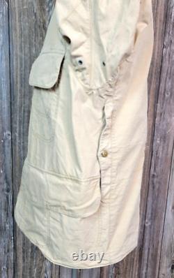 Vtg Polo Ralph Lauren Safari Hunting Jacket Canvas Utility Corduroy Trim Mens S