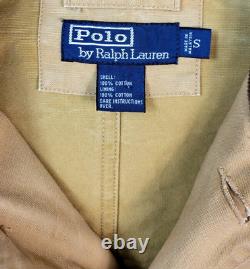 Vtg Polo Ralph Lauren Safari Hunting Jacket Canvas Utility Corduroy Trim Mens S