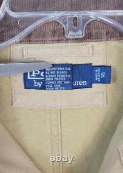 Vtg Polo Ralph Lauren Safari Hunting Jacket Canvas Utility Corduroy Trim Mens S
