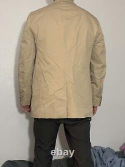 Vtg Polo Ralph Lauren Sport Jacket Cotton Safari Khaki Travelers Coat Tan 42