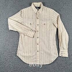 Vtg Polo Ralph Lauren Western Shirt Mens S Striped Embroidered Pearl Snap 80's
