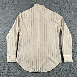 Vtg Polo Ralph Lauren Western Shirt Mens S Striped Embroidered Pearl Snap 80's