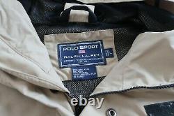Vtg Polo Sport Ralph Lauren Sportsman Windbreaker Hi Tech Khaki Jacket Large