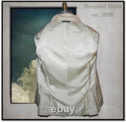 Vtg Polo by Ralph Lauren 40L Ivory Cream Double Breasted Blazer Jacket