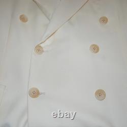 Vtg Polo by Ralph Lauren 40L Ivory Cream Double Breasted Blazer Jacket