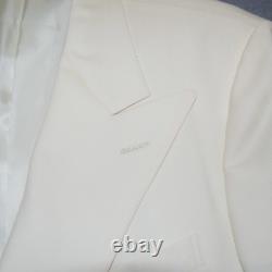 Vtg Polo by Ralph Lauren 40L Ivory Cream Double Breasted Blazer Jacket