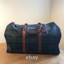 Vtg. Ralph Lauren Polo Tartan Green Plaid Blackwatch Mens Duffle Travel Bag XL