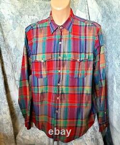 XXL Vintage Polo Ralph Lauren Aztec Tribal Print Button Shirt Men Western 90s