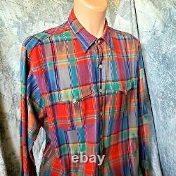 XXL Vintage Polo Ralph Lauren Aztec Tribal Print Button Shirt Men Western 90s