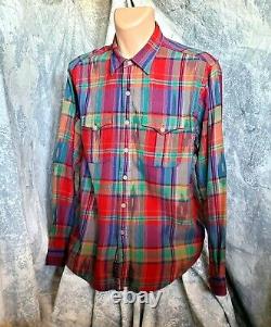 XXL Vintage Polo Ralph Lauren Aztec Tribal Print Button Shirt Men Western 90s